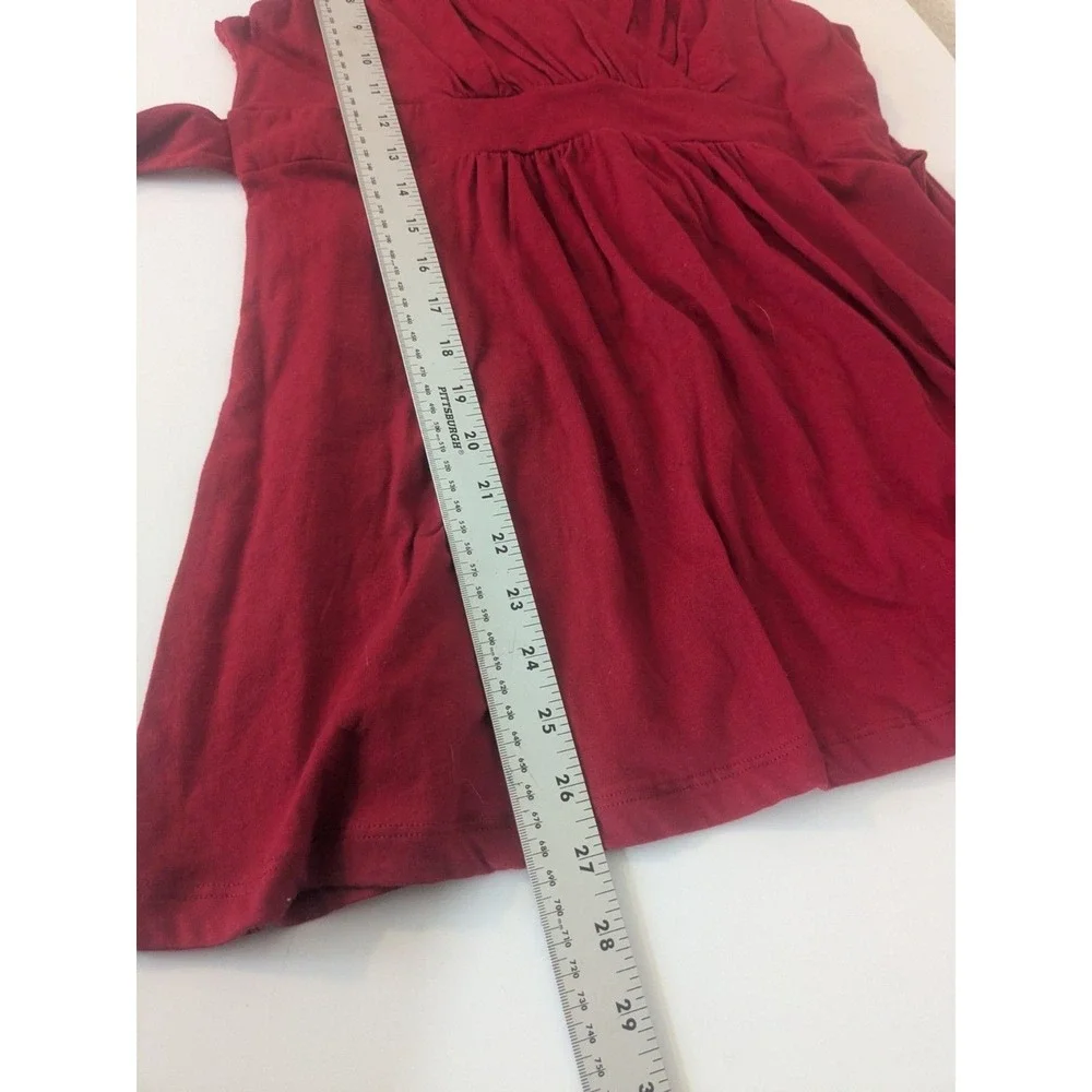 LEI Jrs XL Red Y2K Boho Babydoll top Crochet Lace Sleeveless Empire Waist Tie - Picture 5 of 6